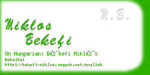 miklos bekefi business card